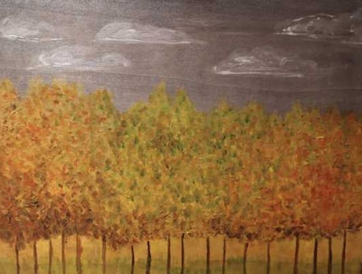 Autumn Lane painted 2021 Acrylic on wood panel